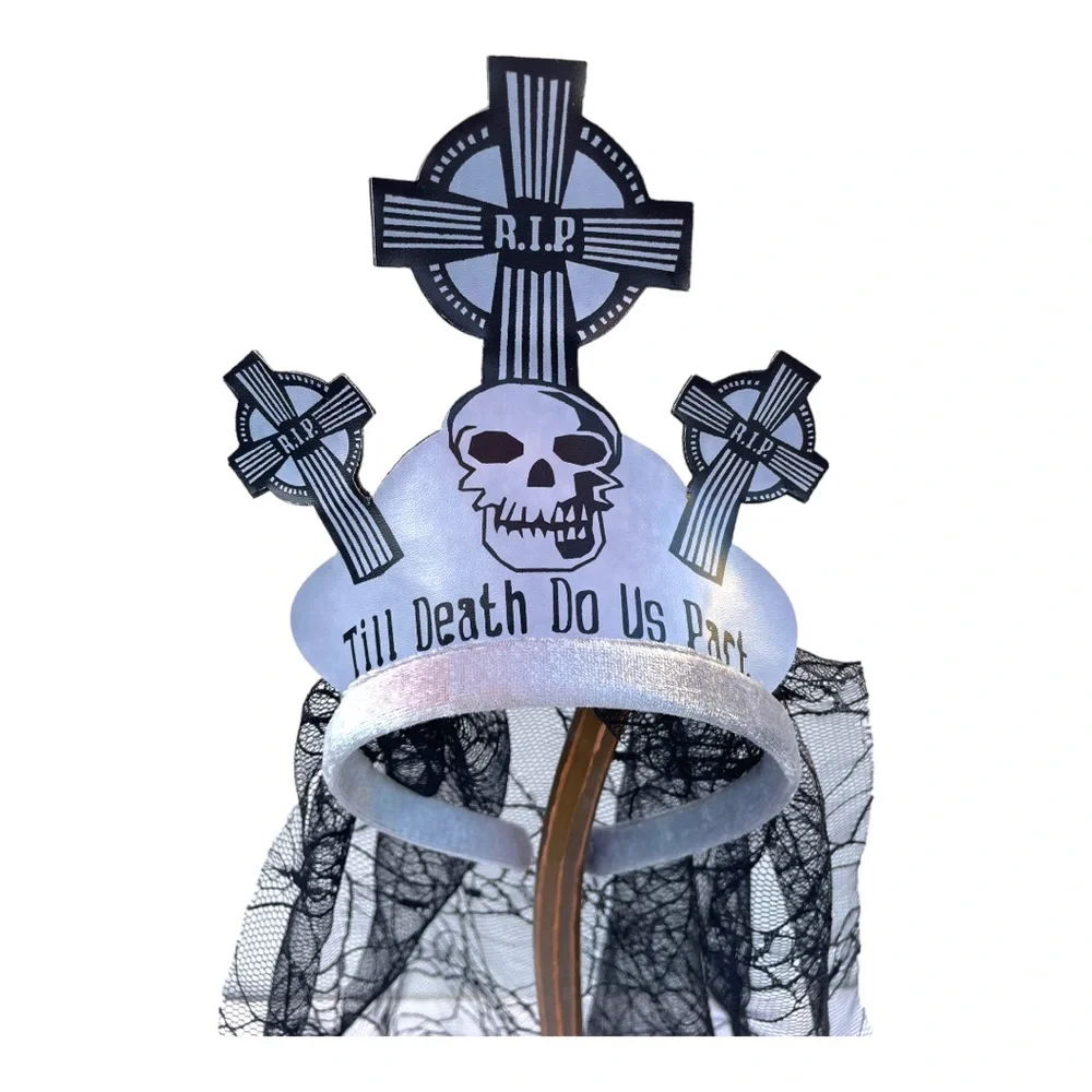 Death Bride Headband Tiara with Veil